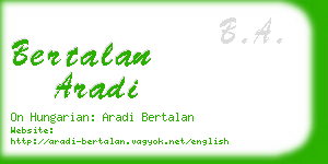 bertalan aradi business card